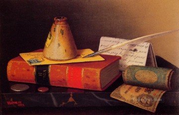 ウィリアム・ハーネット Painting - 静物ライティングテーブル アイルランドの画家ウィリアム・ハーネット